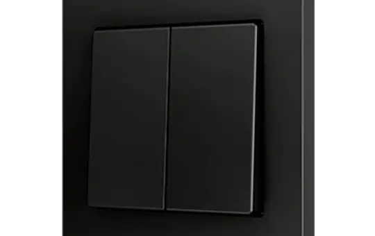 ZENNIO ZS552PB2A Doppeltaster Soft ZS55 für 2 Binäreingänge | schwarz