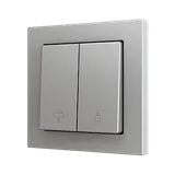 ZENNIO ZS552PB2SC Doppeltaster Soft ZS55 für 2 Binäreingänge, Custom Design | silber