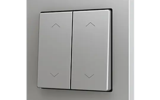 ZENNIO ZS552PB4SS Doppeltaster Soft ZS55 für 4 Binäreingänge, Jalousie | silber