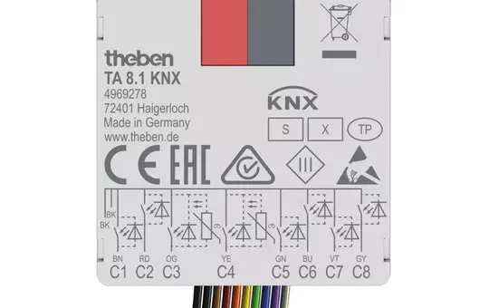 THEBEN TA 8.1 KNX Tasterschnittstelle 8-fach, Binäreingang
