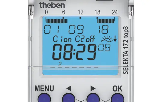 THEBEN SELEKTA 172 top3 Astro-Zeitschaltuhr 2 Kanal, mit Wochenprogramm, 84 Speicherplätze