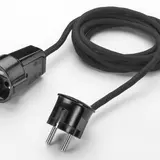 THPG 100855 Verlängerungskabel Duroplast Kupplung, Winkelstecker | schwarz/schwarz | 2,5 m