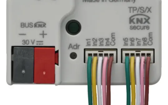 HAGER TYBS794A KNX Secure Binäreingang UP 4-fach + 4 LED-Ausgänge
