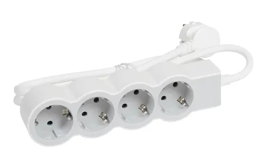 LEGRAND 694552 Steckdosenleiste 4 Steckdosen, flach | ultraweiß/grau | 1,5 m