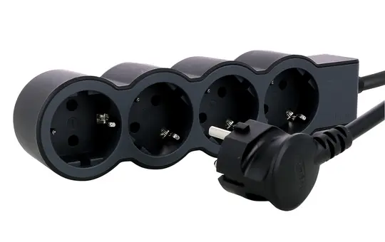 LEGRAND 694562 Steckdosenleiste 4 Steckdosen, flach | schwarz | 3 m