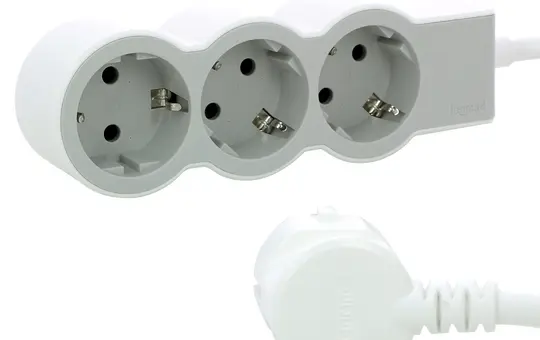 LEGRAND 694567 Steckdosenleiste 3 Steckdosen, flach | ultraweiß/grau | 5 m