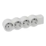 LEGRAND 694575 Steckdosenleiste ohne Kabel 4 Steckdosen, flach | ultraweiß/grau