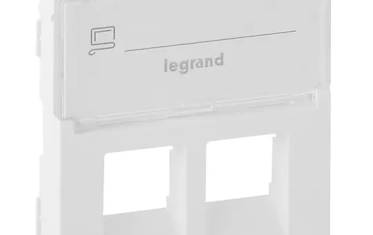 LEGRAND 755480 Netzwerkabdeckung Valena Life 2-fach, Schriftfeld, RJ11/RJ12 | ultraweiß