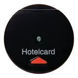 BERKER 164165 Hotelcard-Schaltaufsatz mit Aufdruck, rote Linse Twinpoint | schwarz glänzend