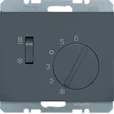 BERKER 20297106 Raumtemperaturregler K.1/K.5 Wechsler mit Schalter, 230 V | anthrazit matt