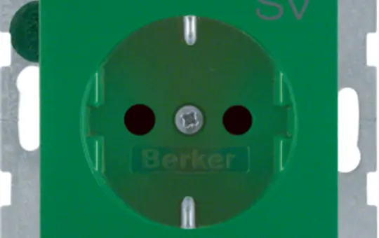 BERKER 47231903 EDV-Steckdose S.1/B.3/B.7 SV, Berührungsschutz | grün matt
