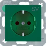 BERKER 47238903 EDV-Steckdose S.1/B.3/B.7 SV, Berührungsschutz | grün glänzend