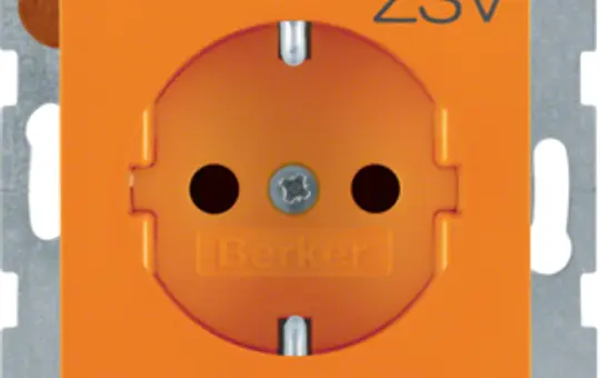 BERKER 47238907 EDV-Steckdose S.1/B.3/B.7 ZSV, Berührungsschutz | orange glänzend
