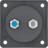BERKER 945602505 Antennendose Integro Flow 2-fach, Radio/SAT | anthrazit matt