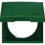 BERKER 918282590 Abdeckrahmen Integro Flow 1-fach mit Klappdeckel, IP44 | grün glänzend
