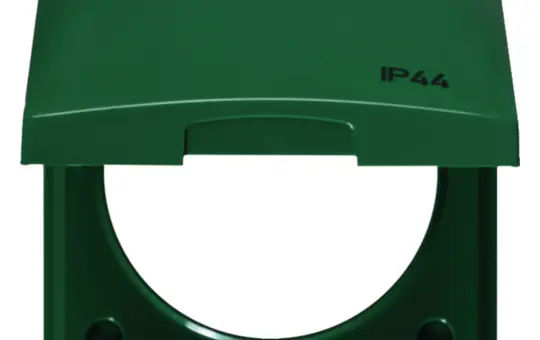 BERKER 918282590 Abdeckrahmen Integro Flow 1-fach mit Klappdeckel, IP44 | grün glänzend