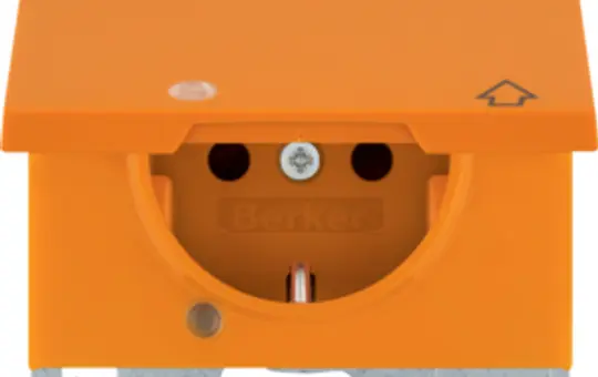 BERKER 41517124 EDV-Steckdose K.1/K.5 BSV, Klappdeckel, Berührungsschutz, LED | orange glänzend