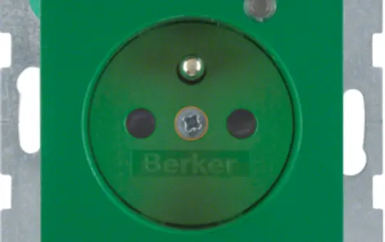BERKER 6765091913 EDV-Steckdose S.1/B.3/B.7 Kontrolllicht, Schutzkontaktstift | grün samt
