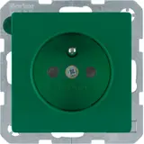 BERKER 6768766013 EDV-Steckdose Q.1/Q.3 Schutzkontaktstift, Berührungsschutz | grün samt