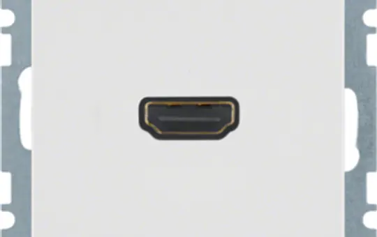 BERKER 3315426089 High Definition Anschlussdose Q.1/Q.3 gerade Buchse | polarweiß samt