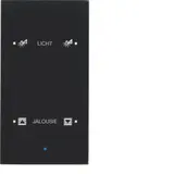 BERKER 75142935 KNX-Tastsensor Glas 2-fach, Komfort, konfiguriert | glas schwarz