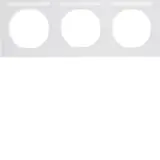 BERKER 10132279 Abdeckrahmen R.3 3-fach, Schriftfeld, waagerecht | polarweiß glänzend