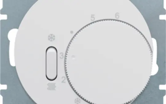 BERKER 20292089 Temperaturregler R.1/R.3/R.8 Wechsler mit Schalter, 230 V | polarweiß glänzend