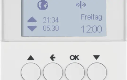 BERKER 85745189 KNX-RF Jalousie-Schaltuhr S.1/B.3/B.7 mit Display | polarweiß glänzend