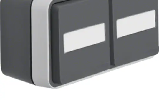 BERKER 47753535 beschr. SCHUKO-Aufputzsteckdose W.1 2-fach, waagerecht, Klappdeckel | grau/lichtgrau matt