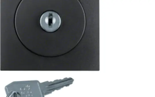 BERKER 1081160600 Jalousie-Drehschalterabdeckung S.1/B.3/B.7 Schloss, Tast-Rast, Schl. in 0-Stellung abziehbar | anthrazit matt