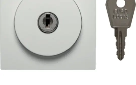 BERKER 1081190900 Jalousie-Drehschalterabdeckung S.1/B.3/B.7 Schloss, Tast-Rast, Schl. in 0-Stellung abziehbar | polarweiß matt