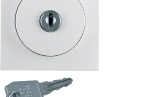 BERKER 1083190900 Jalousie-Drehschalterabdeckung S.1/B.3/B.7 Schloss Tast-Rast, Schl. in 3 Stellungen abziehbar | polarweiß matt