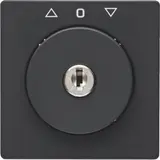 BERKER 1083608600 Jalousie-Drehschalterabdeckung Q.1/Q.3 Schloss, Taster, Schl. in 0-Stellung abziehbar | anthrazit samt