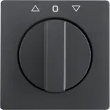 BERKER 1080608600 Jalousie-Drehschalterabdeckung Q.1/Q.3 Standard | schwarz glänzend