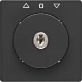 BERKER 1081608600 Jalousie-Drehschalterabdeckung Q.1/Q.3 Schloss, Tast-Rast, Schl. in 0-Stellung abziehbar | anthrazit samt