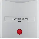 BERKER 16401404 Hotelcard-Schaltaufsatz S.1/B.3/B.7 mit Aufdruck, rote Linse | aluminium matt
