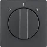 BERKER 1084608600 Abdeckung mit Drehschalter Q.1/Q.3 3-Stufen | anthrazit samt