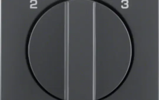 BERKER 1084608600 Abdeckung mit Drehschalter Q.1/Q.3 3-Stufen | anthrazit samt