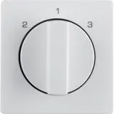 BERKER 1084608900 Abdeckung mit Drehschalter Q.1/Q.3 3-Stufen | polarweiß samt
