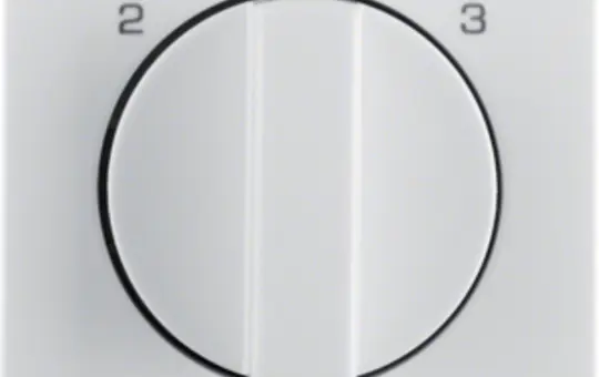 BERKER 1084608900 Abdeckung mit Drehschalter Q.1/Q.3 3-Stufen | polarweiß samt