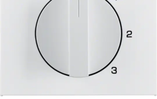 BERKER 1087710900 Abdeckung mit Drehschalter K.1/K.5 3-Stufen, mit Nullstellung | polarweiß glänzend