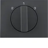 BERKER 1088710600 Abdeckung mit Drehschalter K.1/K.5 3-Stufen | anthrazit matt