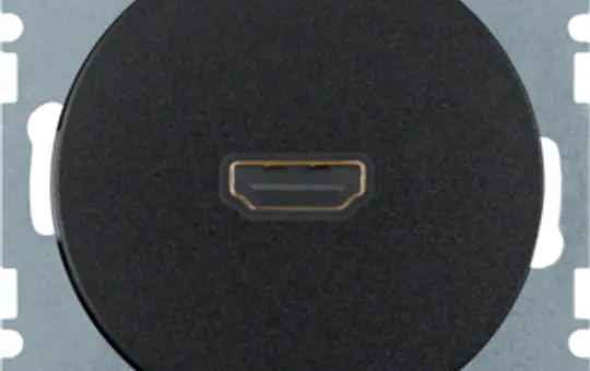 BERKER 3315432045 High Definition Anschlussdose R.1/R.3 90° Steckanschluss | schwarz glänzend