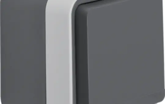 BERKER 6768813515 internationale Steckdose AP W.1 FR/BE, Berührungsschutz, Klappdeckel | grau/lichtgrau matt