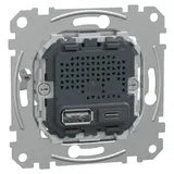 MERTEN MEG4366-0140 USB-Ladegerät USB-A/C, 3,0 A, PD 21 W | silber