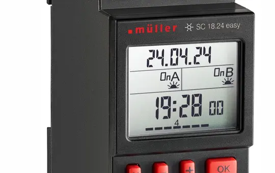 MÜLLER SC 18.24 easy digitale Zeitschaltuhr 2-Kanäle, Astro-Woche