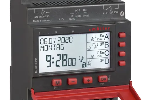 MÜLLER SC 98.40 pro4 digitale Zeitschaltuhr 4-Kanäle, Jahr