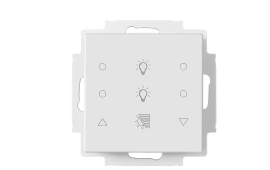MÜLLER TS 57.21 knx6 KNX Tastsensor 6-fach, 4 x Beleuchtung, 2 x Beschattung | studioweiß | 55x55 mm