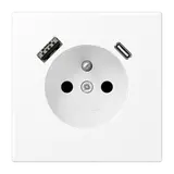 JUNG LS1520F-15CAWWM internationale Steckdose LS FR/BE, USB-A/C, 16 A | schneeweiß matt