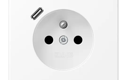 JUNG LS1520F-18CWWM internationale Steckdose LS FR/BE, USB-C, 16 A | schneeweiß matt